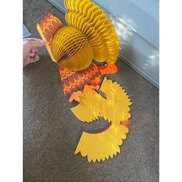 Vintage Hallmark Honeycomb Centerpiece Lot CAT WITCH SCARECROW TURKEY - Picture 11 of 11